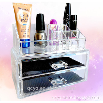 2015 modern fashion clear Acrylic vertical and drawer Jewelry Box made in china